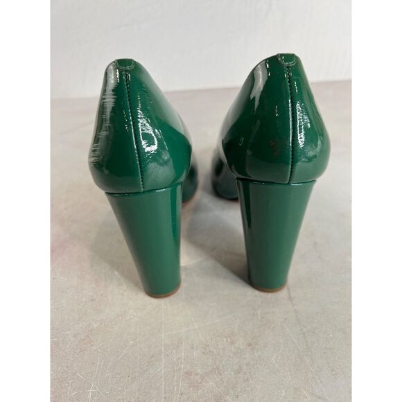 J. Crew Factory Green Heels with Light Green Toe Cap - Picture 4 of 16